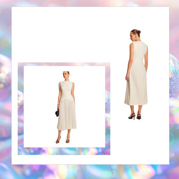 Commense off white pleated dress Size Medium NWT - Picture 3 of 8